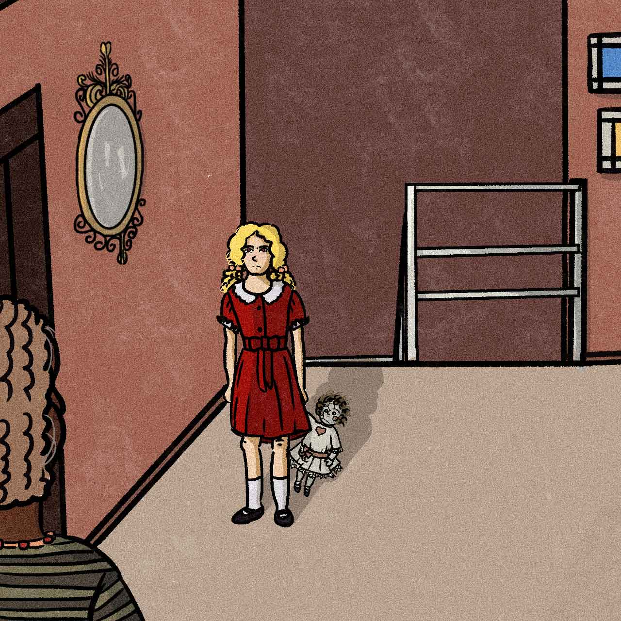 Alice enfrenta Dona Beta no andar de cima.