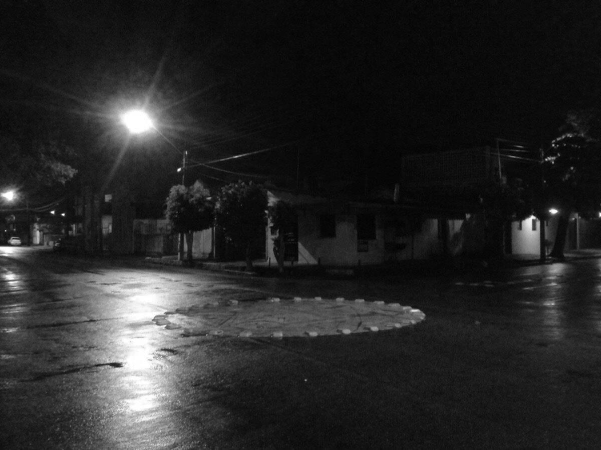 foto em preto e branco da rotatória entre floriano peixoto e primeiro de maio, em jaguaribe